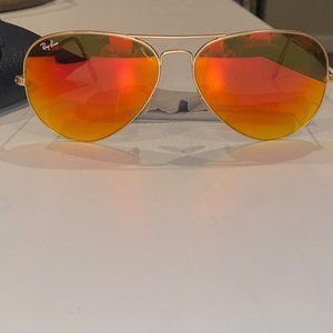 Ray-Ban Orange Mirrored Aviators 58mm